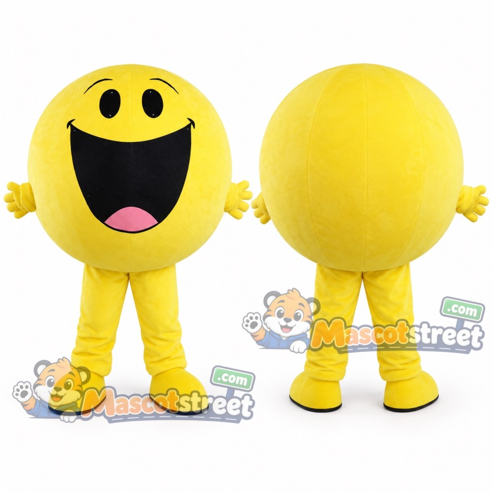 Yellow Smiley Face Mascot Costume Yellow Smiley Face Mascot Costume