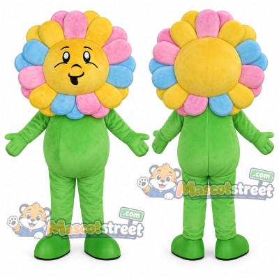 Multicolor Flower Mascot Costume Multicolor Flower Mascot Costume
