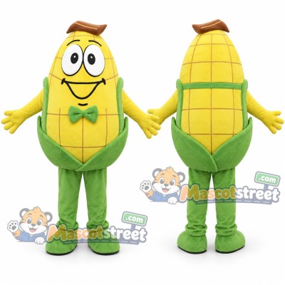Corn Mascot Costume with Green Bow Tie Corn Mascot Costume with Green Bow Tie