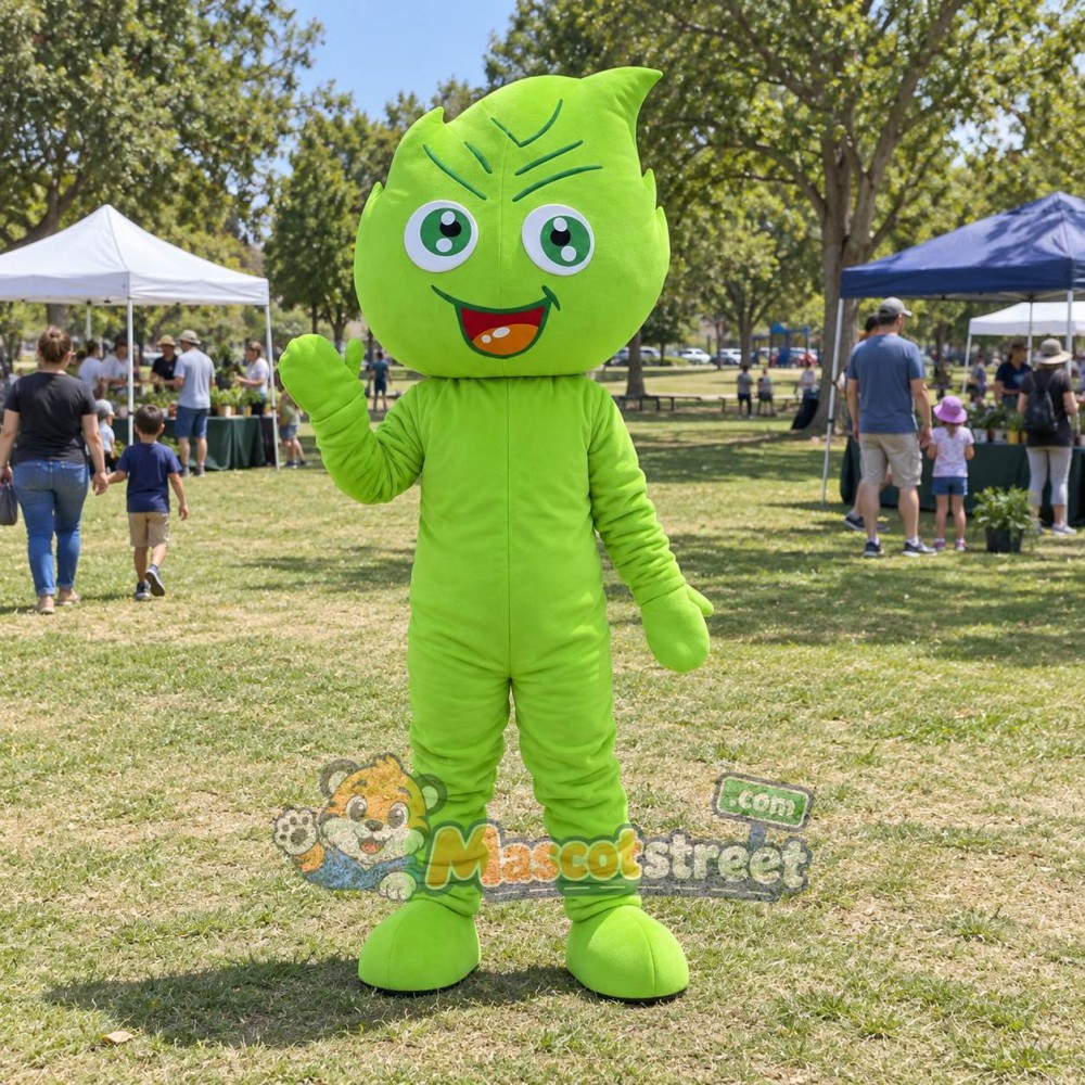 Green Leaf Mascot Costume Green Leaf Mascot Costume