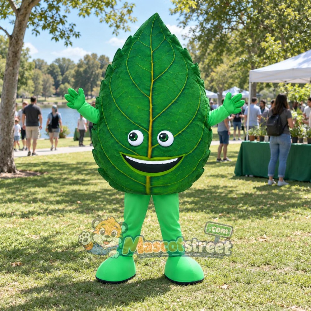 Green Leaf Mascot Costume