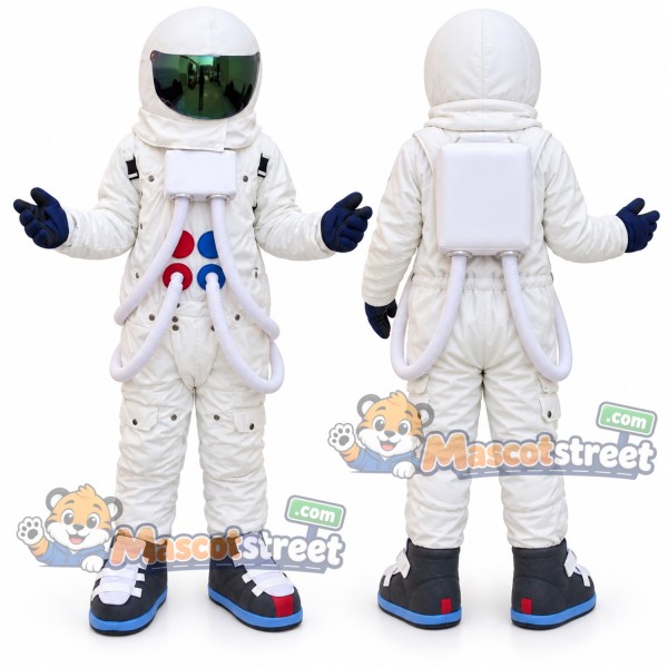 Astronaut Mascot Costume with White Space Suit