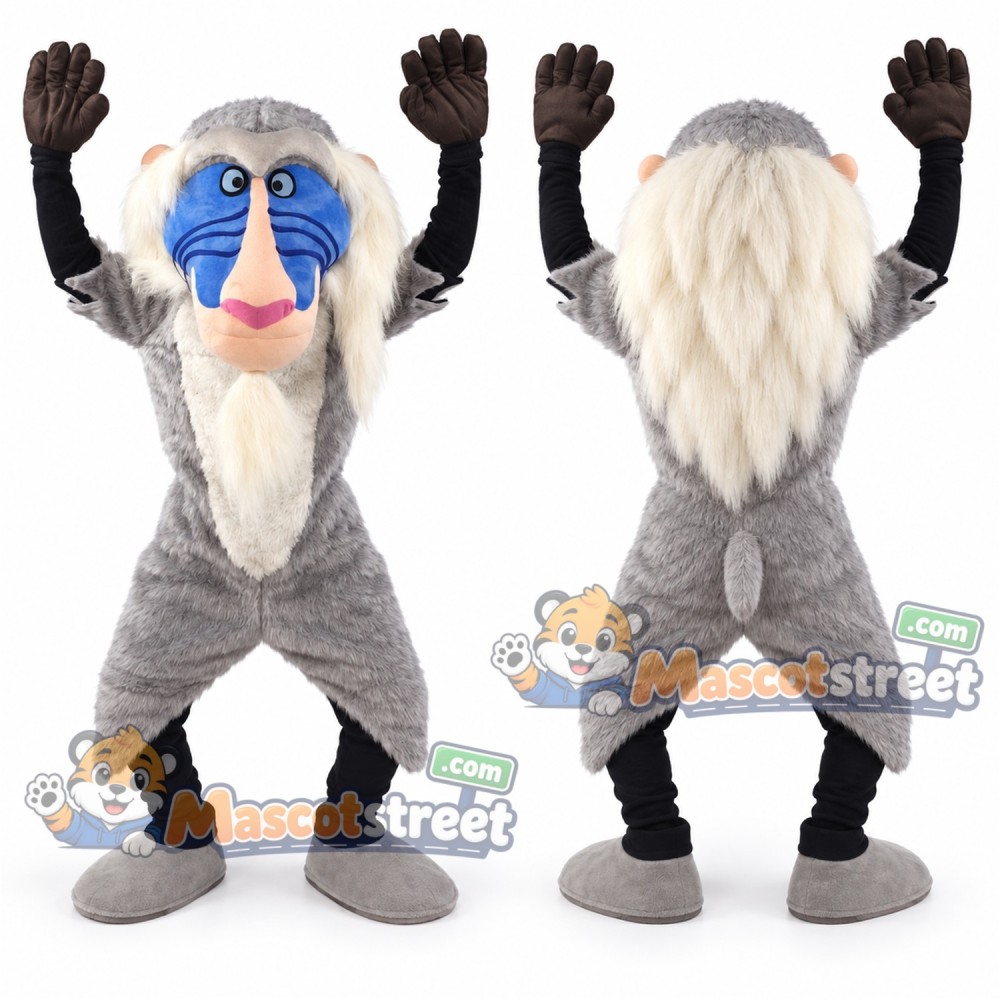 Gray Baboon Mascot Costume Gray Baboon Mascot Costume
