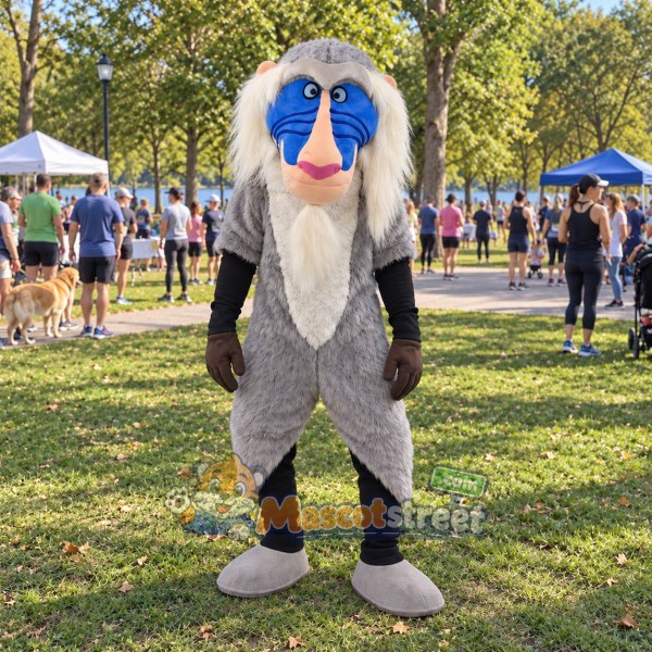 Gray Baboon Mascot Costume