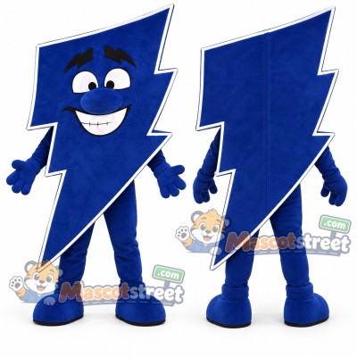 Blue Lightning Bolt Mascot Costume Blue Lightning Bolt Mascot Costume