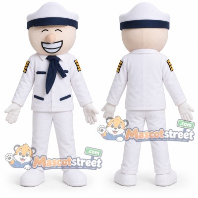 Sailor Mascot Costume with White Uniform and Cap