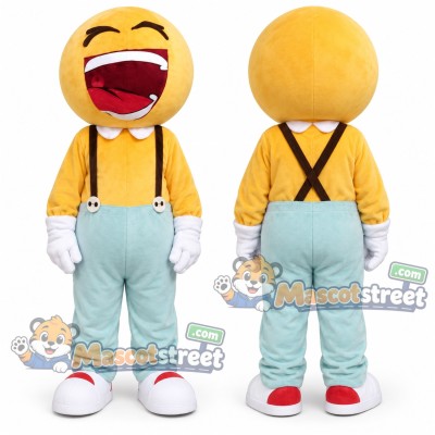 Laughing Face Mascot Costume with Yellow Shirt and Mint Trousers Laughing Face Mascot Costume with Yellow Shirt and Mint Trousers