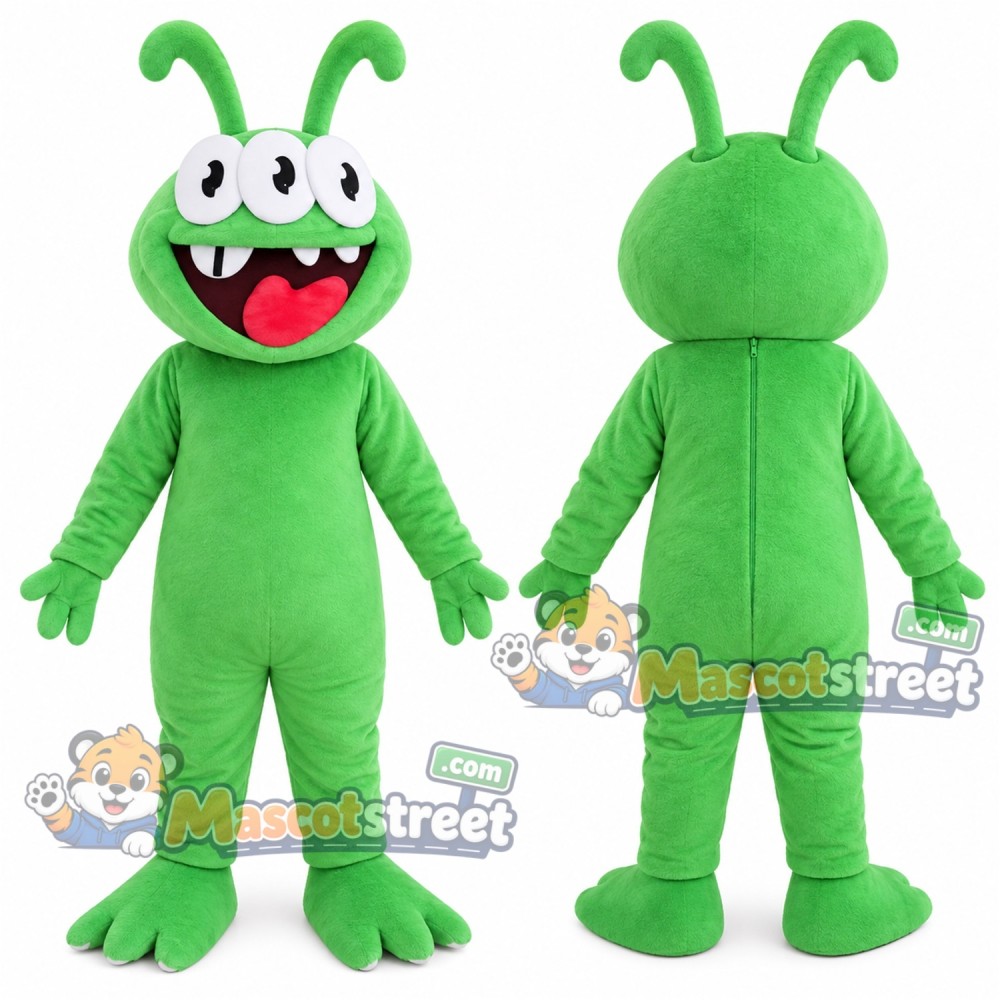 Green Three Eyed Monster Mascot Costume