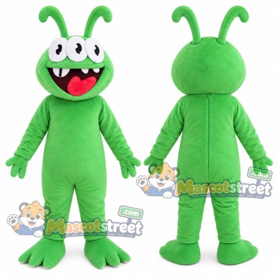 Green Three Eyed Monster Mascot Costume