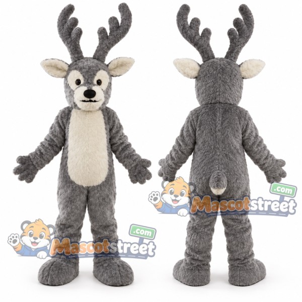 Gray Reindeer Mascot Costume