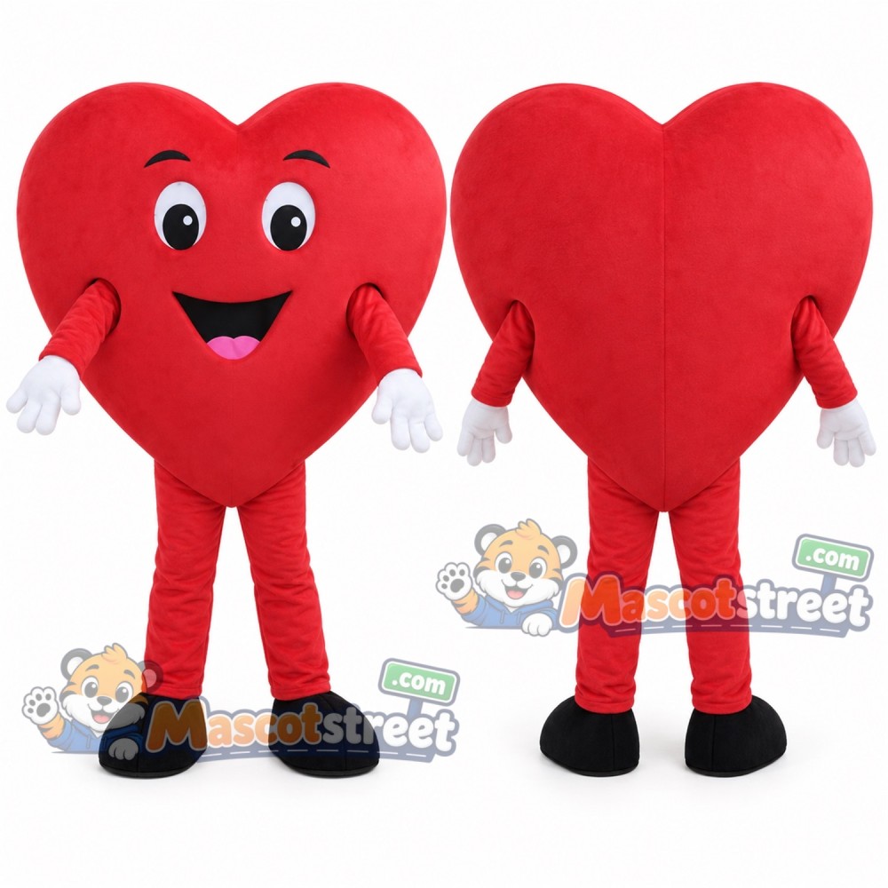 Red Heart Mascot Costume Red Heart Mascot Costume