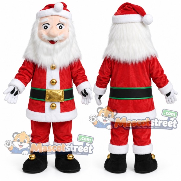 Santa Claus Mascot Costume with Red Suit and Red Hat
