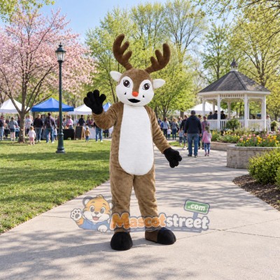 Gray Reindeer Mascot Costume Gray Reindeer Mascot Costume