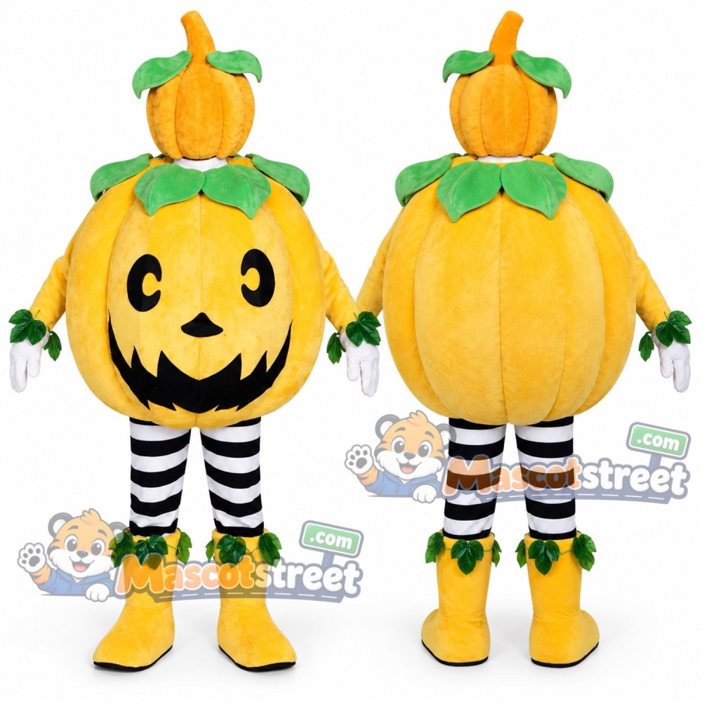 Pumpkin Mascot Costume with Striped Trousers