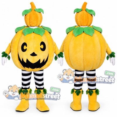 Pumpkin Mascot Costume with Striped Trousers