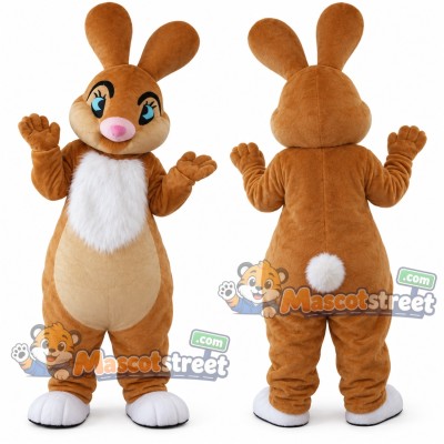 Brown Rabbit Mascot Costume Brown Rabbit Mascot Costume