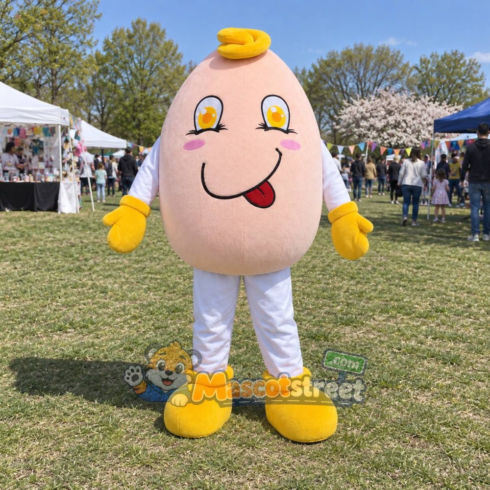 Pink Easter Egg Mascot Costume Pink Easter Egg Mascot Costume