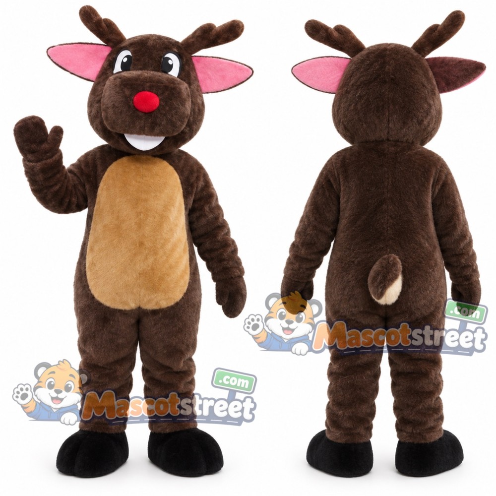 Brown Reindeer Mascot Costume Brown Reindeer Mascot Costume