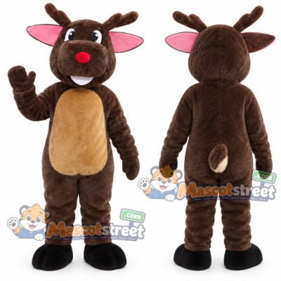 Brown Reindeer Mascot Costume Brown Reindeer Mascot Costume