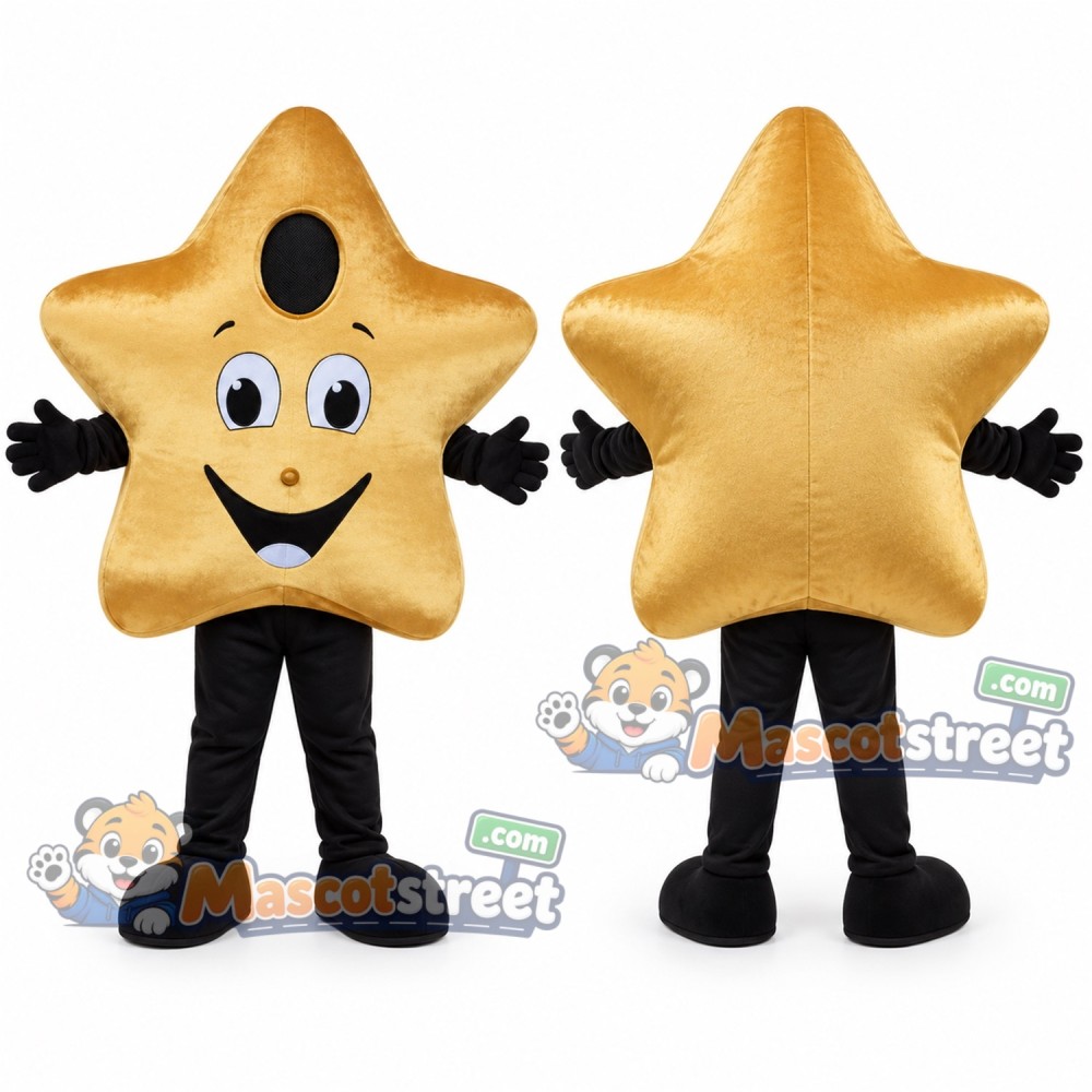 Gold Star Mascot Costume Gold Star Mascot Costume