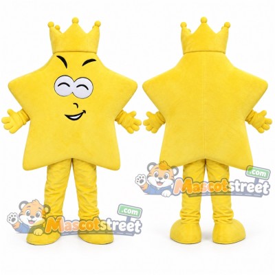 Yellow Star Mascot Costume with Crown