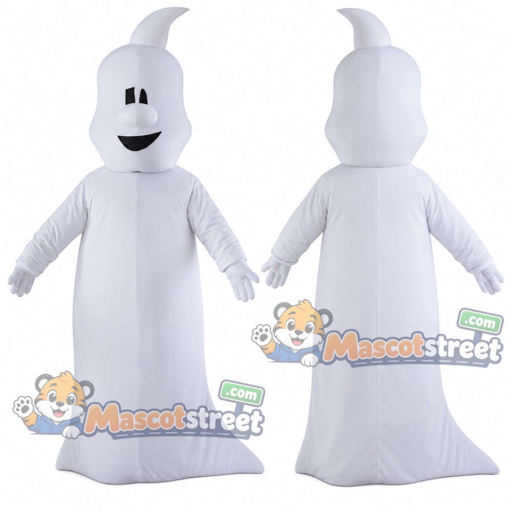 White Ghost Mascot Costume White Ghost Mascot Costume