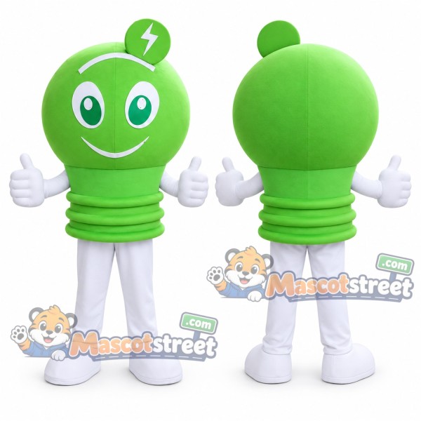 Green Light Bulb Mascot Costume