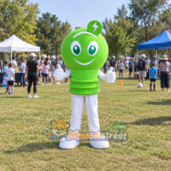 Green Light Bulb Mascot Costume