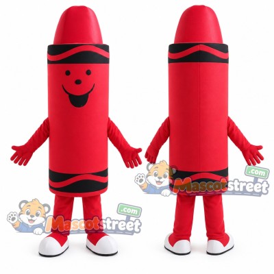 Red Crayon Mascot Costume Red Crayon Mascot Costume