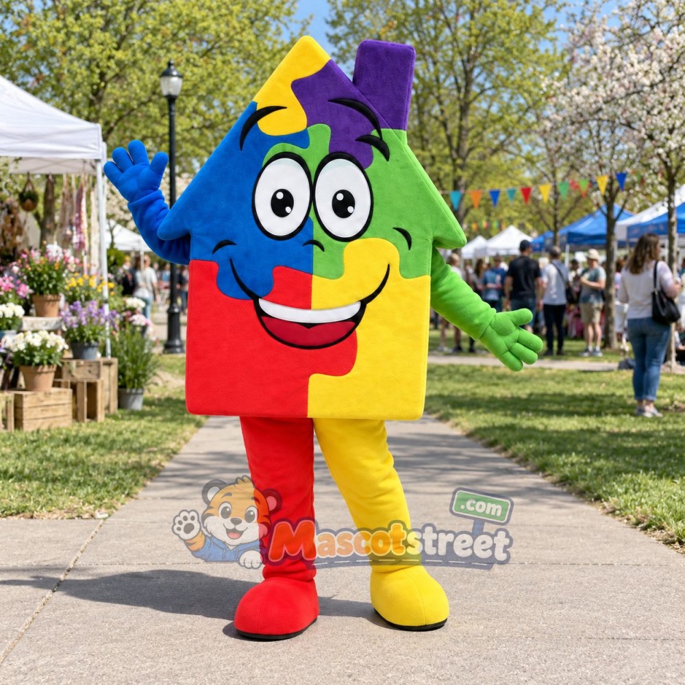 Multicolor House Mascot Costume