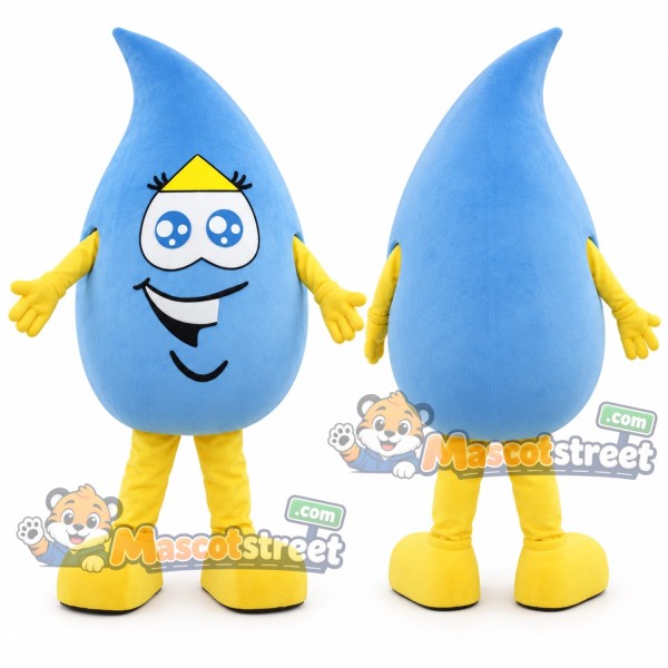 Blue Water Drop Mascot Costume