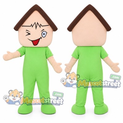 House Mascot Costume with Green Jumpsuit House Mascot Costume with Green Jumpsuit