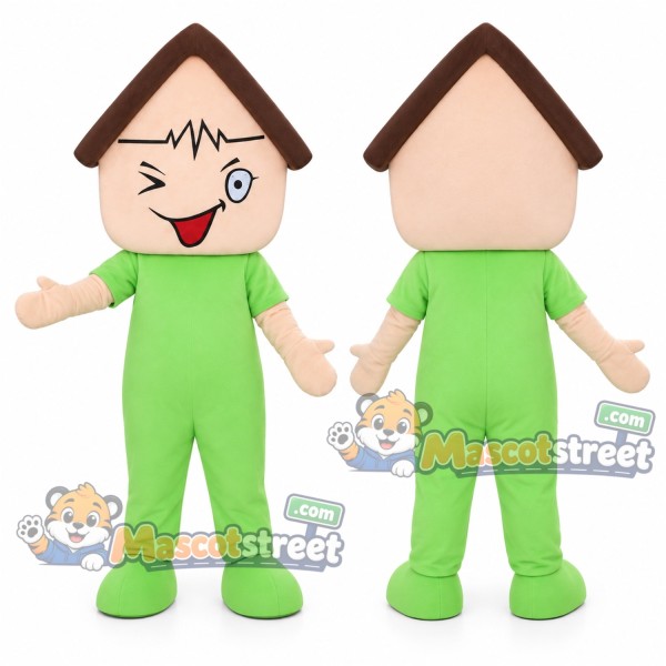 House Mascot Costume with Green Jumpsuit