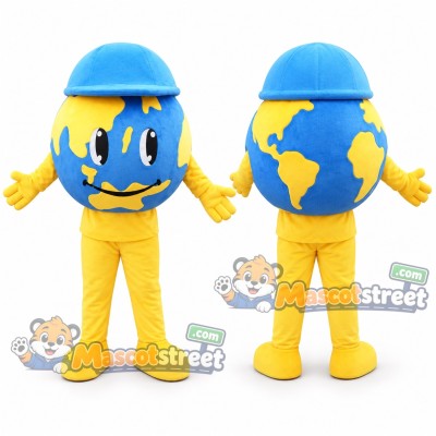 Earth Mascot Costume with Blue Hat