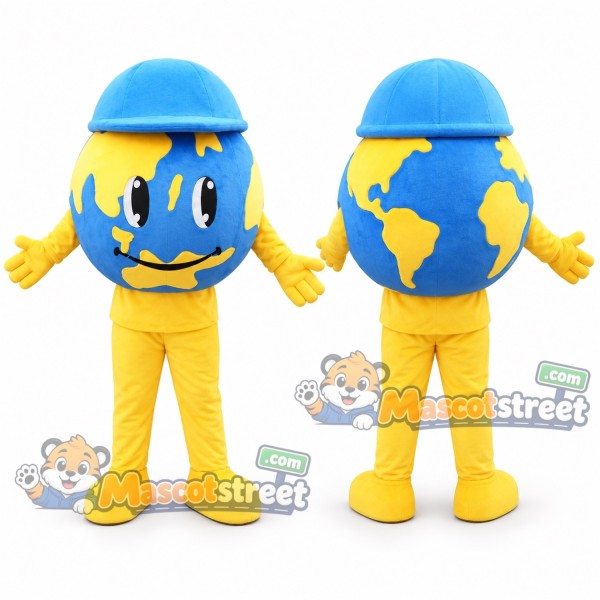 Earth Mascot Costume with Blue Hat