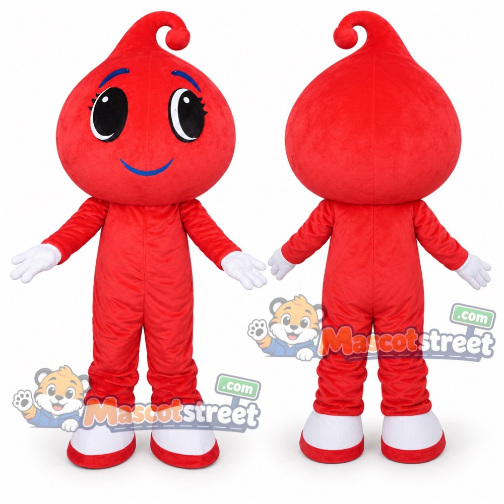 Red Water Drop Mascot Costume Red Water Drop Mascot Costume