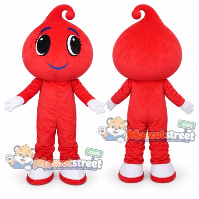 Red Water Drop Mascot Costume Red Water Drop Mascot Costume