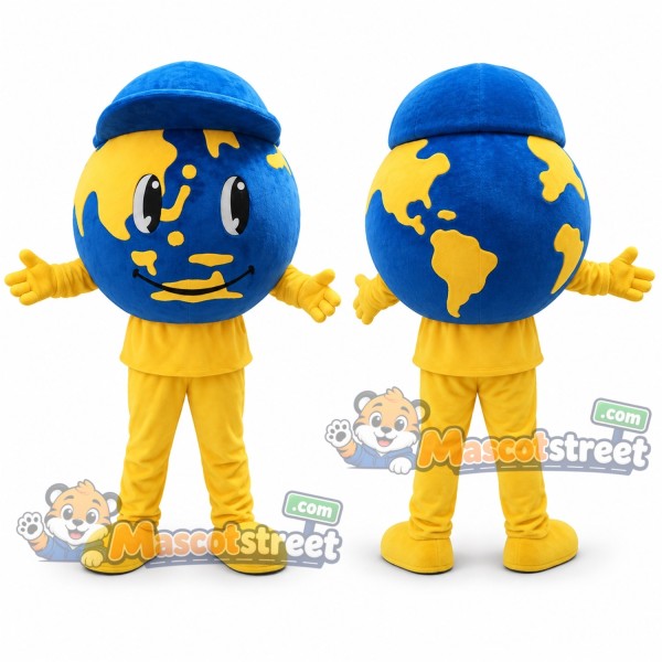 Earth Mascot Costume with Blue Cap