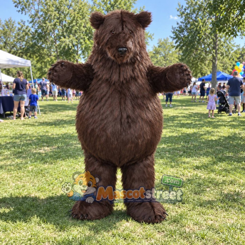 Dark Brown Bear Mascot Costume