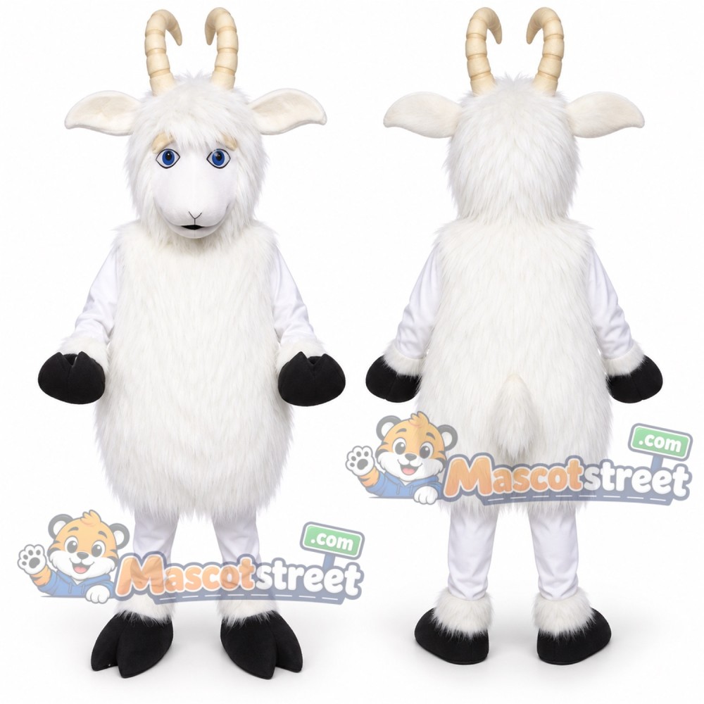 White Goat Mascot Costume White Goat Mascot Costume