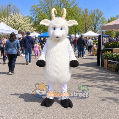 White Goat Mascot Costume White Goat Mascot Costume