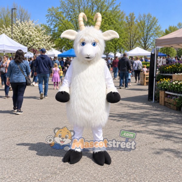 White Goat Mascot Costume