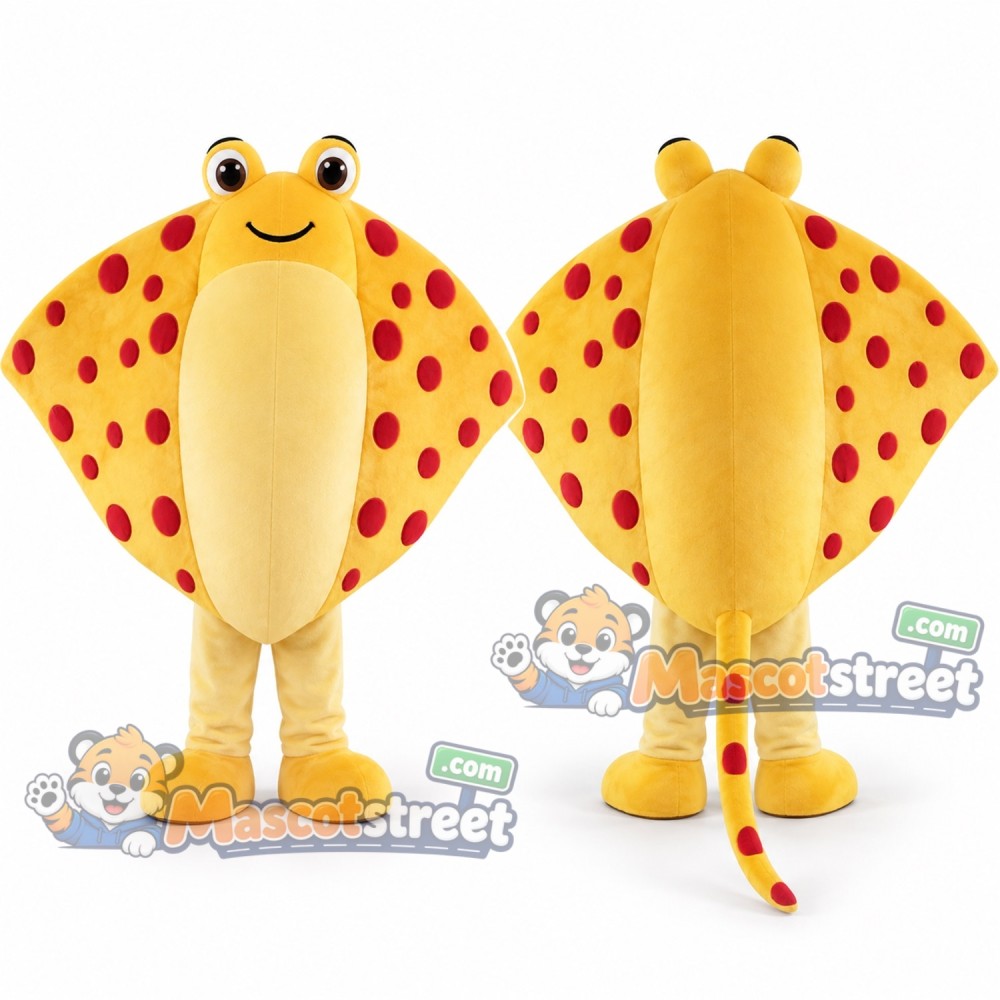 Yellow Stingray Mascot Costume Yellow Stingray Mascot Costume
