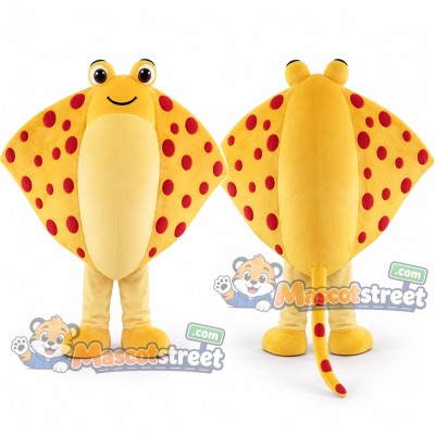 Yellow Stingray Mascot Costume Yellow Stingray Mascot Costume