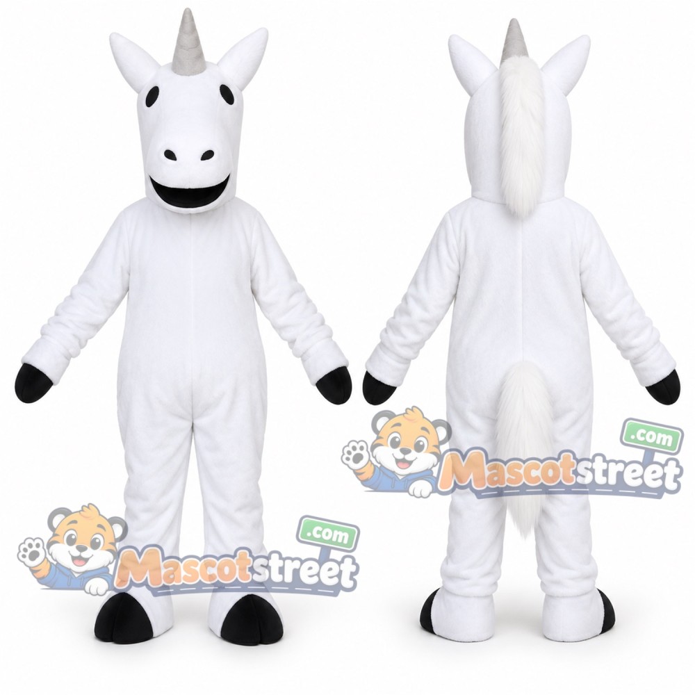 White Unicorn Mascot Costume White Unicorn Mascot Costume