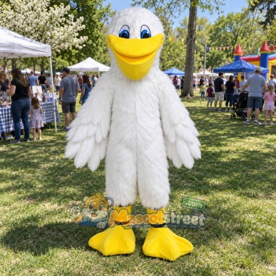 White Pelican Mascot Costume White Pelican Mascot Costume