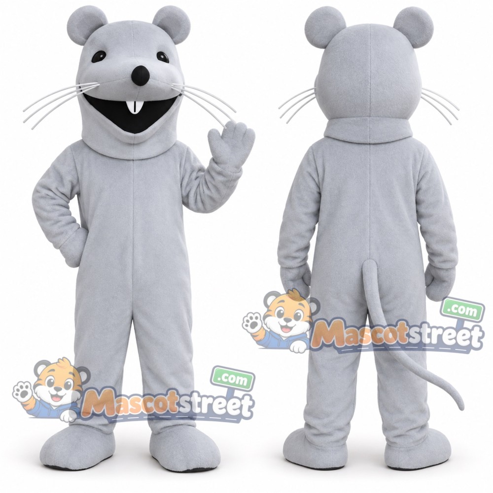 Gray Mouse Mascot Costume Gray Mouse Mascot Costume