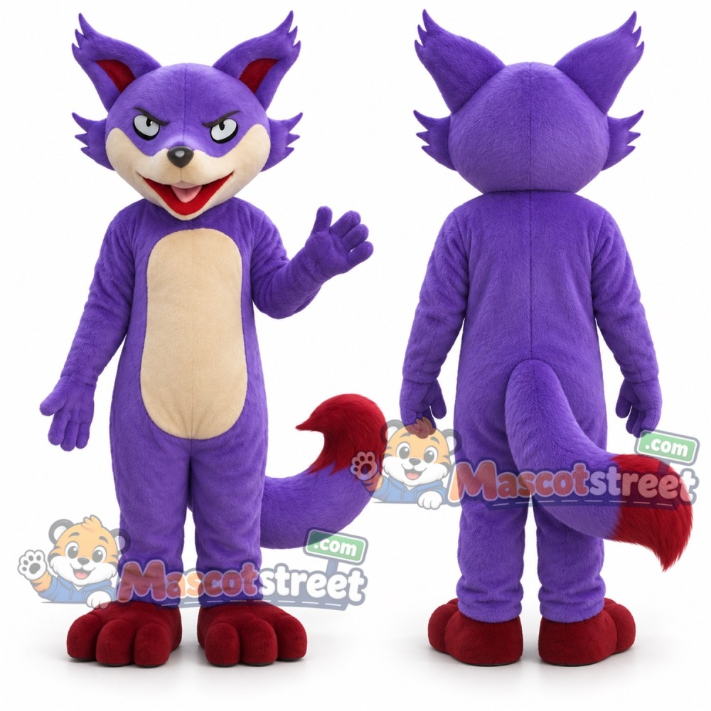 Purple Fox Mascot Costume