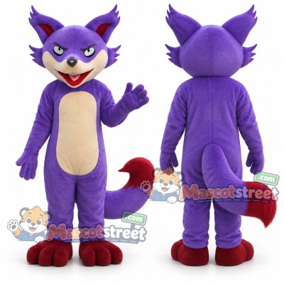 Purple Fox Mascot Costume