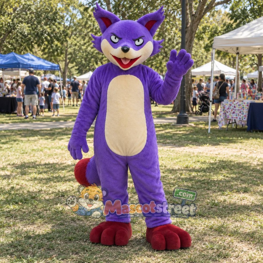 Purple Fox Mascot Costume Purple Fox Mascot Costume